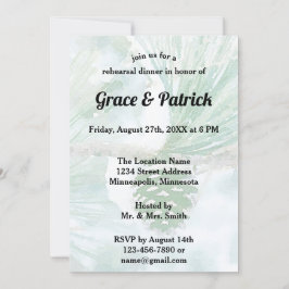 Blek Grönt Winter Gräs Cone Watercolor Rehearsal Inbjudningar