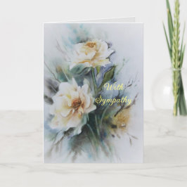 BLEK GUL ROS SYMPATHY CARD TACK KORT