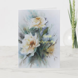 BLEK GUL ROS SYMPATHY CARD TACK KORT