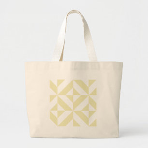 Blek Guld Geometric Deco Cube Mönster Jumbo Tygkasse