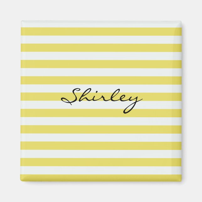 Blek Guld och White Rand av Shirley Taylor Magnet (Framsidan)