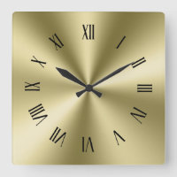 Blek Guld Shiny Metallic Struktur Roman Numerals