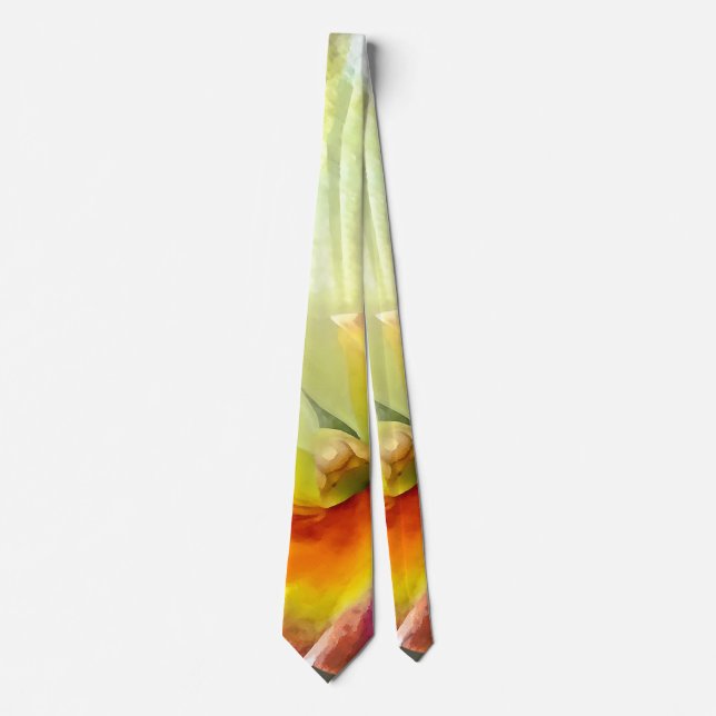 Blek Gult Cattleya OrchidsNeck Tie Slips (Framsida)