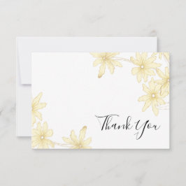 Blek Gult Daisy Flat Tackkort Inbjudningar