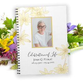Blek Gult Daisy Flowers Firande of Life Anteckningsbok