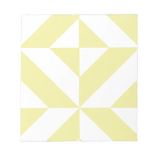 Blek Gult Geometric Deco Cube Mönster Anteckningsblock
