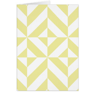 Blek Gult Geometric Deco Cube Mönster Hälsningskort