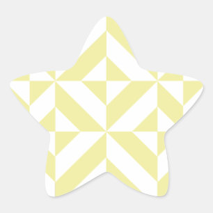 Blek Gult Geometric Deco Cube Mönster Stjärnformat Klistermärke