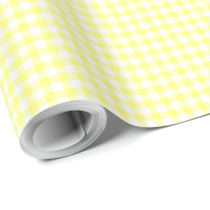 Blek Gult Gingham Presentpapper