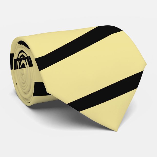 Blek Gult och Rand traditionell klassisk Slips (Rullad)