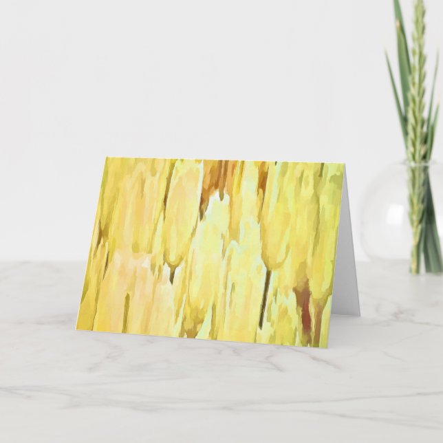 Blek Gult Tulips Artistisk Abstrakt Kort (Framsida)