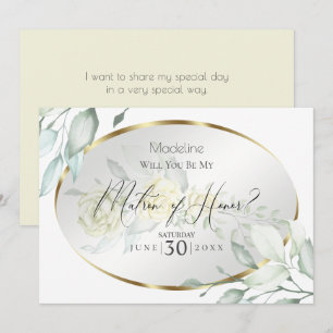 Blek Gult Watercolor Ro Matron of Honor Inbjudningar