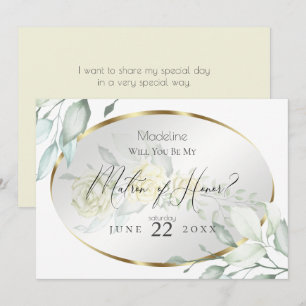 Blek Gult Watercolor Ro Matron of Honor Inbjudningar