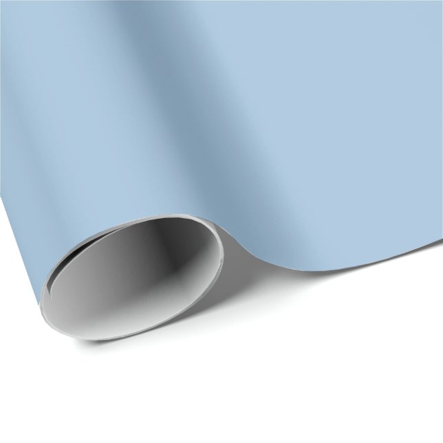 Blek Himlar Blue Solid Färg Skriv ut Presentpapper (Rullad Hörn)