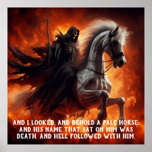 Blek Horse and Rider Poster