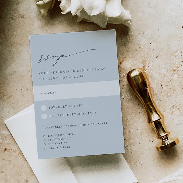 Blek Kölval för kustblått Bröllop OSA Kort (Skapare uppladdad)