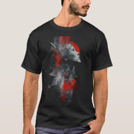 Blek konstnärlig tryckt grafik t shirt
