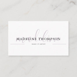 Blek Lavender Calligraphy-skript QR-kod Visitkort