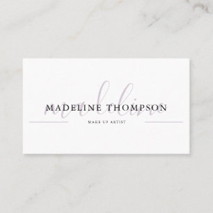 Blek Lavender Calligraphy-skript QR-kod Visitkort