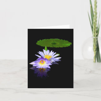 Blek Lavender Vatten Lilies Note Greeting Card Kort