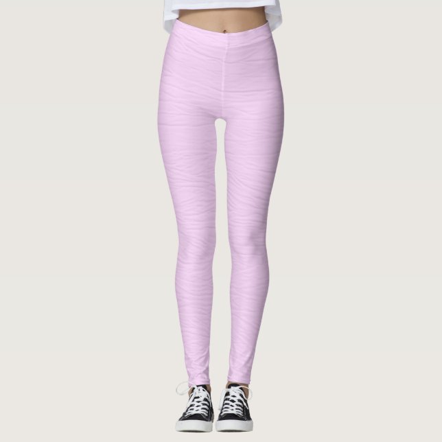 Blek Lavender Wood Grain Struktur Leggings (Framsida)