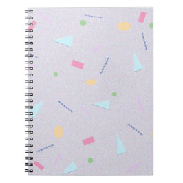 Blek Lila 80s Geometric Print Notebook Anteckningsbok