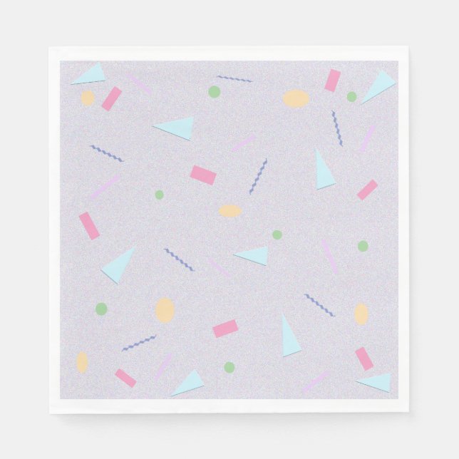 Blek Lila 80s Skriv ut blöjor Pappersservett (Framsidan)