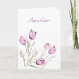 Blek Lila Blommigt Tulip Påsk Kort