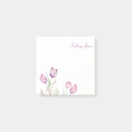 Blek Lila Blommigt Tulip Post-it Block