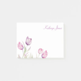 Blek Lila Blommigt Tulip Post-it Block