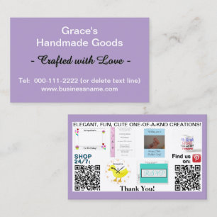 Blek Lila Business QR-Logotyp Bilder 3.5 x 2.0 Visitkort