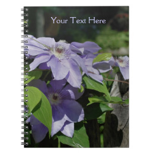 Blek Lila Clematis Flowers Nature Notebook Anteckningsbok