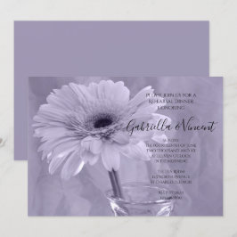 Blek Lila Daisy Bröllop Rehearsal Middag Inbjudningar
