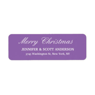 Blek Lila God jul Message Family Lakan Returadress Etikett