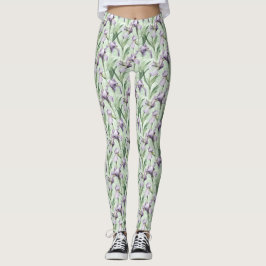 Blek Lila Iris Allt-over-Print Leggings