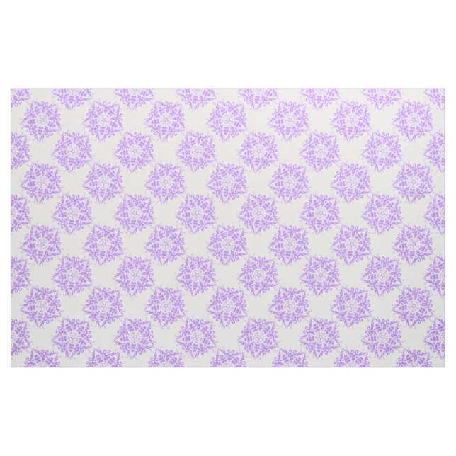 Blek lila mandala på vitt tyg (Fat Quarter)