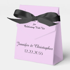 Blek Lila Minimalist Bröllopsfest Namn, datum Presentaskar