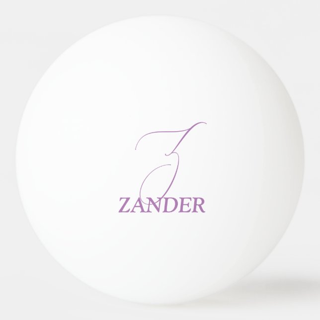 Blek Lila Monogrammed Pingisboll (Framsidan)