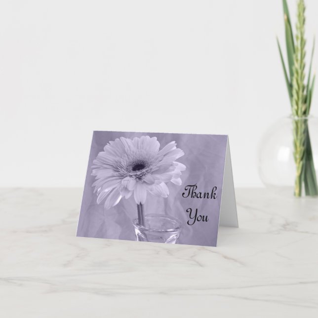 Blek Lila Tinting Daisy Bridesmaid Tack Kort (Framsida)