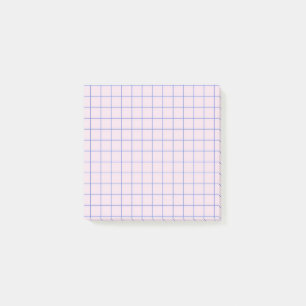 Blek Lilac Checkated Mönster Soft Grid Design Post-it Block