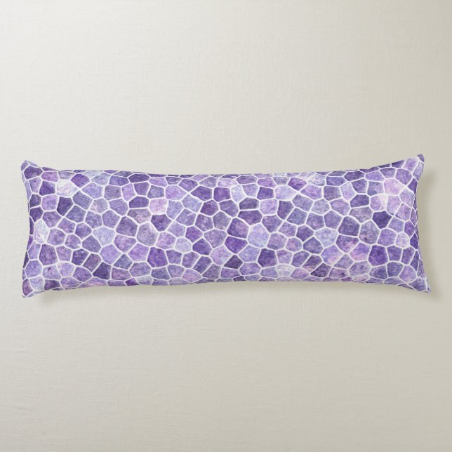 Blek Lilac och Lila Cobble Patchwork Terrazo Pa Kroppskudde (Baksidan)