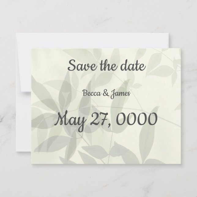 Blek löv spara datumet (Framsida)