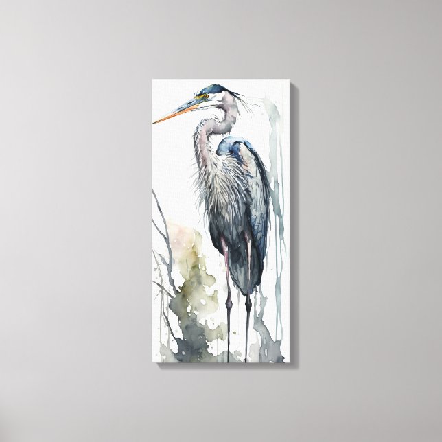 Blek Majestät Underbar Blue Heron STSwamp AI Canvastryck (Framsida)
