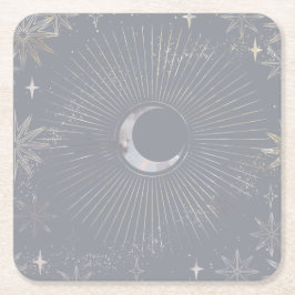 Blek Måne Burst Underlägg Papper Kvadrat