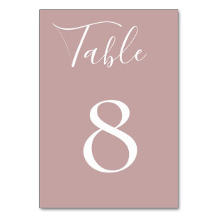 Blek Mauve Bordsnummer Card