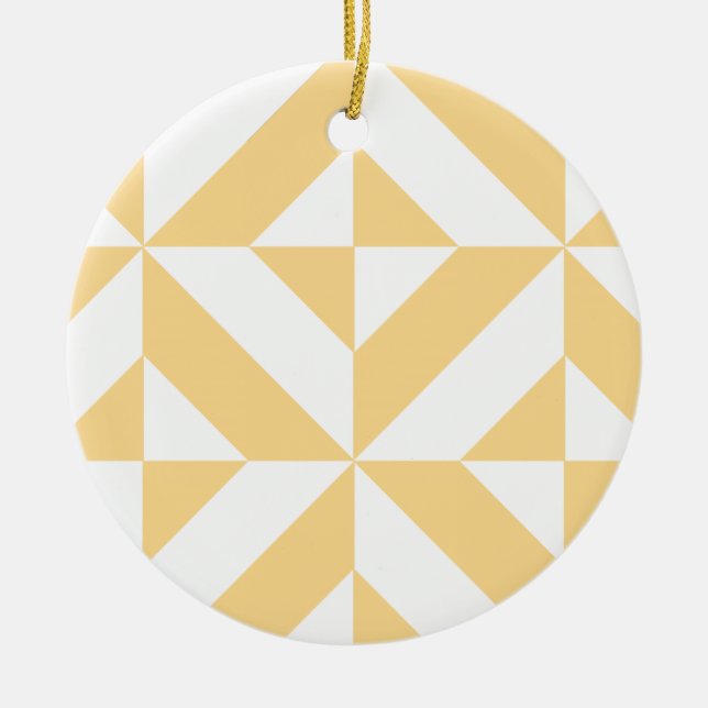 Blek Melon Geometric Deco Cube Mönster Julgransprydnad Keramik (Framsidan)