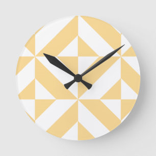 Blek Melon Geometric Deco Cube Mönster Rund Klocka