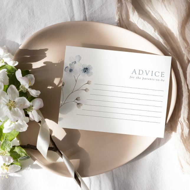 Blek Modern Easy Blommigt Baby Shower Adapter Rådkort (Skapare uppladdad)