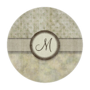 Blek Moss Coin Mönster med Monogram