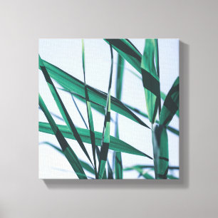 Blek Pastel Grönt Grass Reeds Canvastryck
